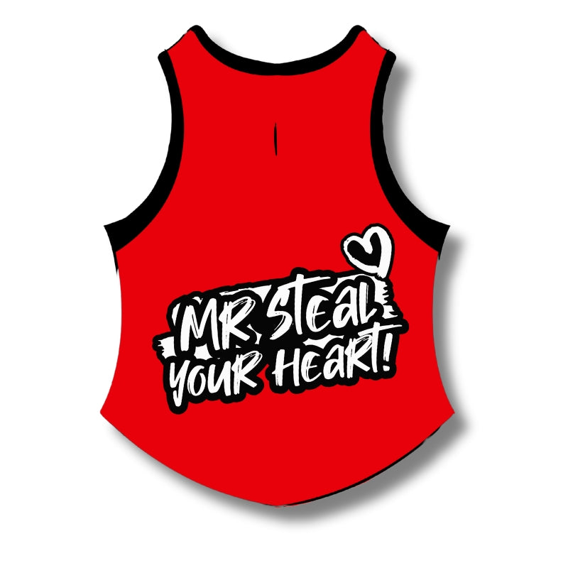Cherry Pop Red Sleeveless Tshirt for Dogs and Cats- Mr Steal Your Heart