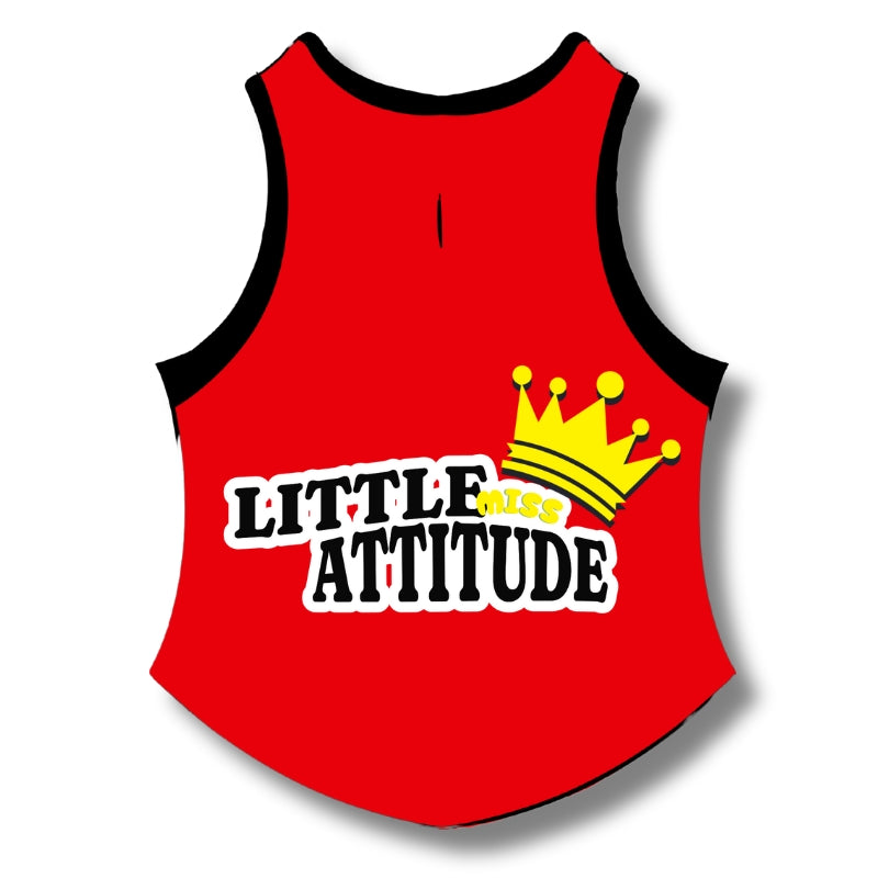 Cherry Pop Red Sleeveless Tshirt for Dogs and Cats- Little Miss Attitude