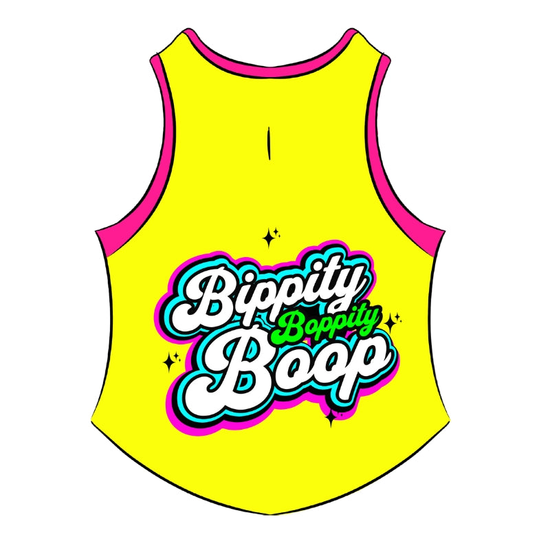 Sunny Smiles Yellow Sleeveless Tshirt for Dogs and Cats- Bippity Boppity Boop