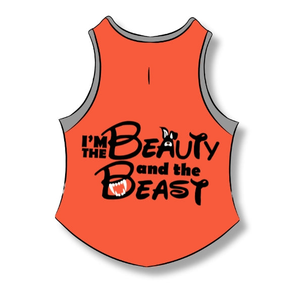 Peachy Pie Peach Sleeveless Tshirt for Dogs and Cats- Im the Beauty and the Beast